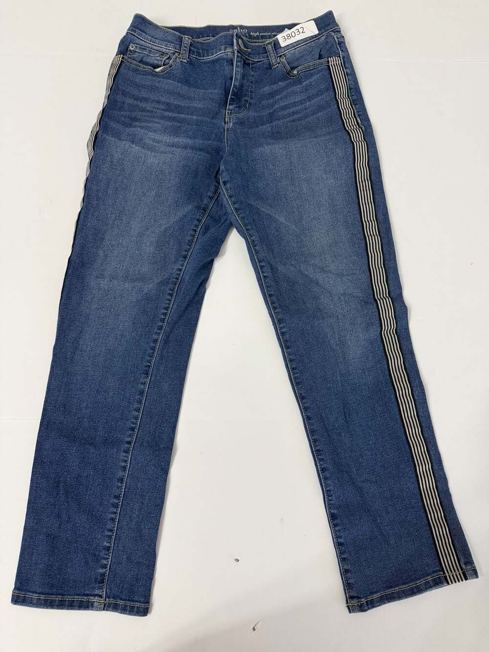 Soho Jeans Company High Waist Straight Leg Jeans with Side Stripe